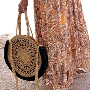 BNWT hand crafted The Shanty Corporation Moroccan Round Bag (with crossbody)